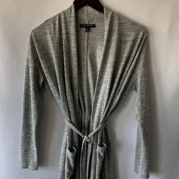 Banana Republic Women's Heather Gray Long Sleeve Robe Size XS - Picture 2 of 11